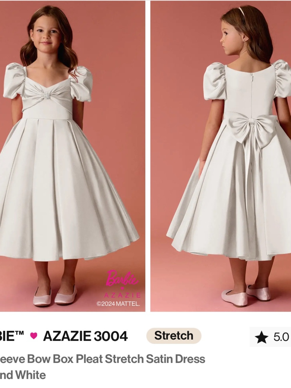 Azazie (3004) Barbie collection Flower Girl Dress sz 7